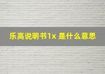 乐高说明书1x 是什么意思